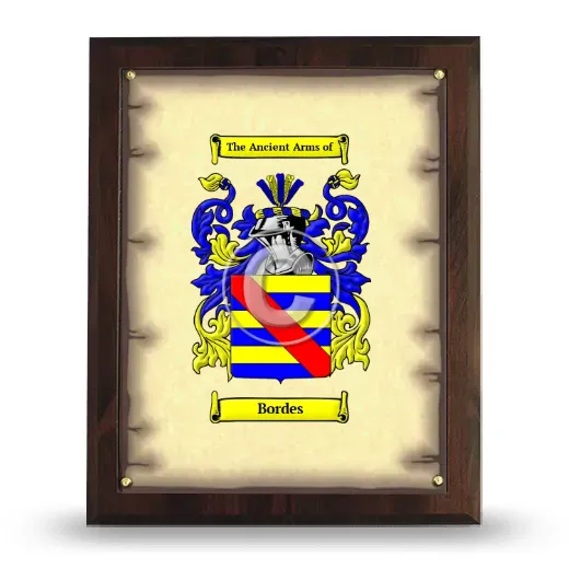 Bordes Coat of Arms Plaque