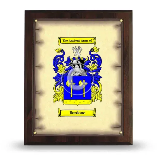 Bordone Coat of Arms Plaque
