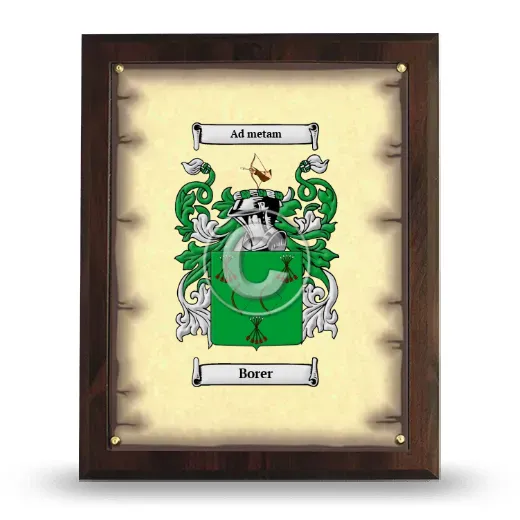 Borer Coat of Arms Plaque
