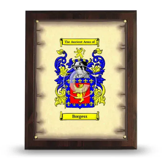 Borgess Coat of Arms Plaque