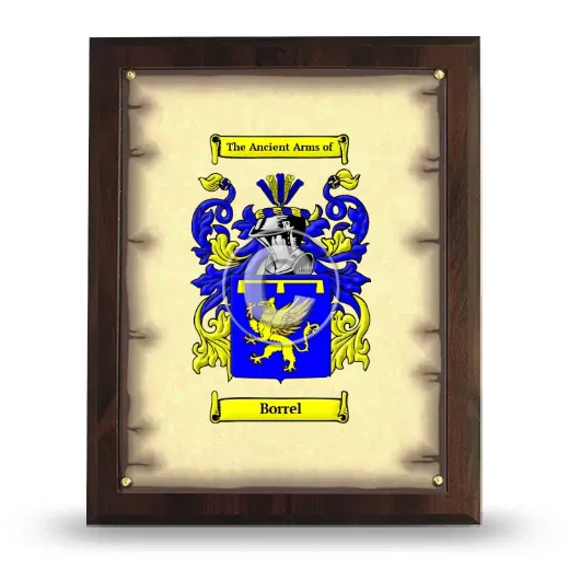 Borrel Coat of Arms Plaque