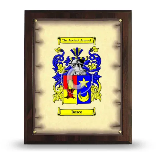 Bosco Coat of Arms Plaque