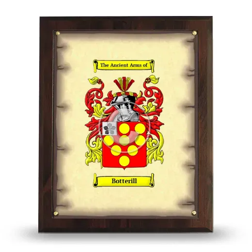 Botterill Coat of Arms Plaque