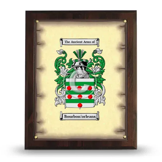 Bourbon'orleans Coat of Arms Plaque