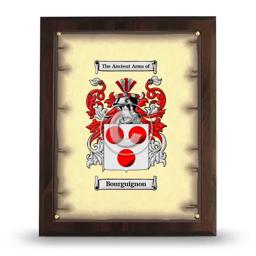 Bourguignon Coat of Arms Plaque