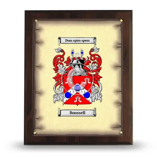 Boussell Coat of Arms Plaque