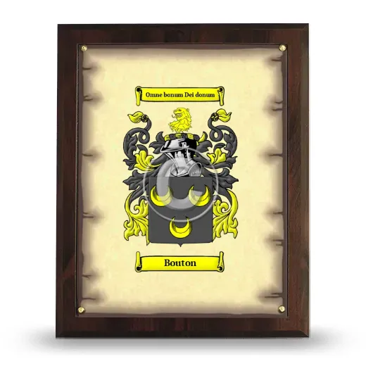 Bouton Coat of Arms Plaque