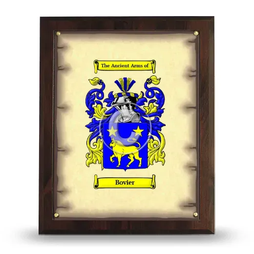 Bovier Coat of Arms Plaque