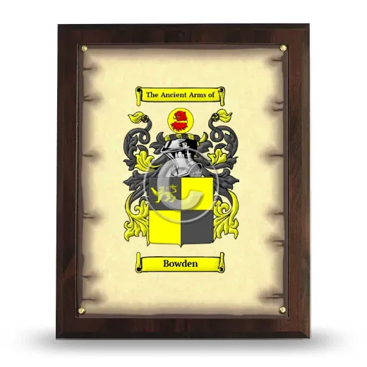 Bowden Coat of Arms Plaque