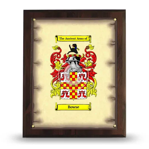 Bowse Coat of Arms Plaque