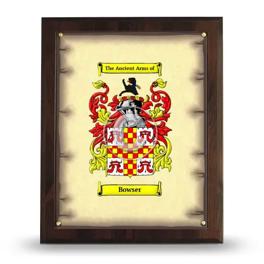 Bowser Coat of Arms Plaque