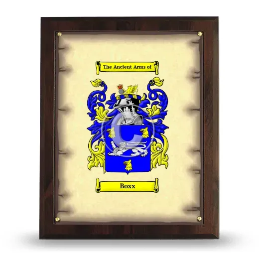 Boxx Coat of Arms Plaque