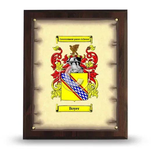 Boyer Coat of Arms Plaque