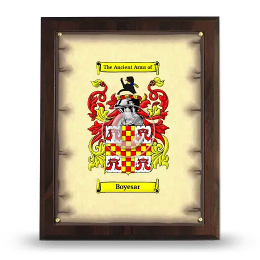 Boyesar Coat of Arms Plaque