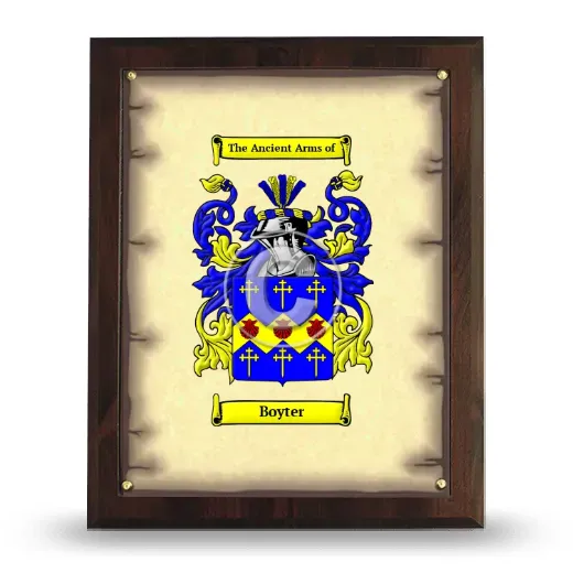 Boyter Coat of Arms Plaque