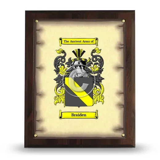 Braiden Coat of Arms Plaque