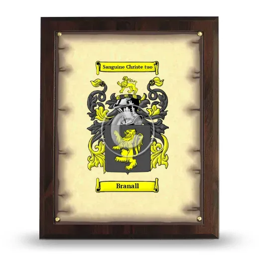 Branall Coat of Arms Plaque