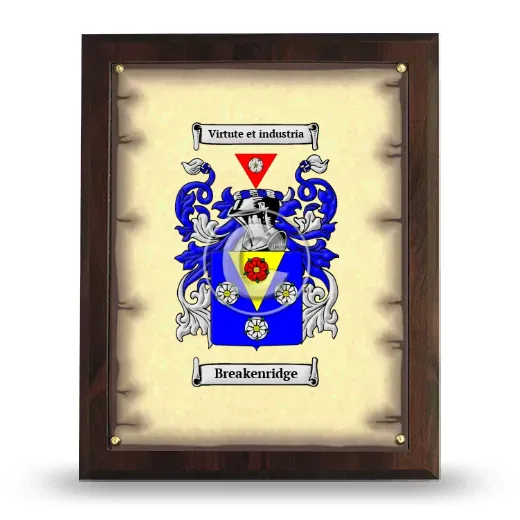 Breakenridge Coat of Arms Plaque