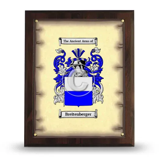 Breitenberger Coat of Arms Plaque
