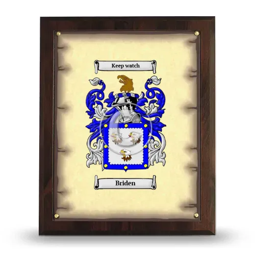 Briden Coat of Arms Plaque