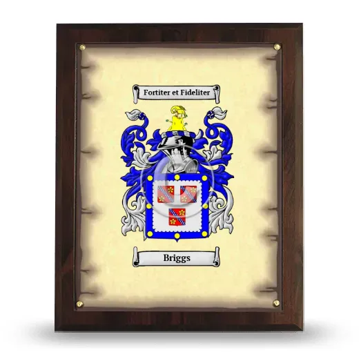 Briggs Coat of Arms Plaque