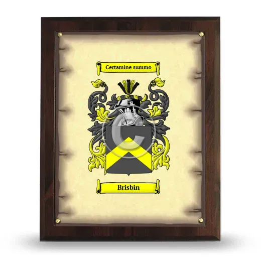 Brisbin Coat of Arms Plaque