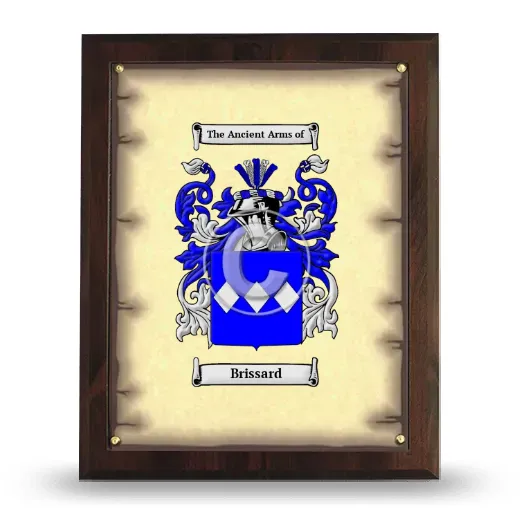 Brissard Coat of Arms Plaque