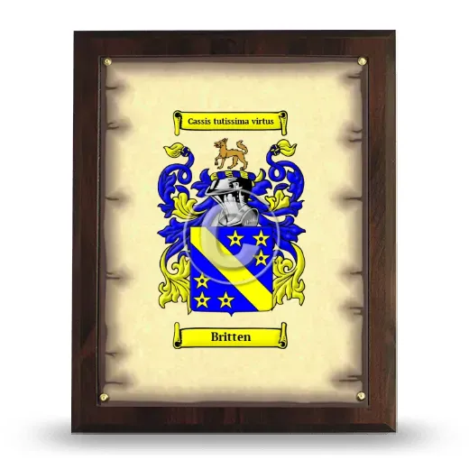 Britten Coat of Arms Plaque
