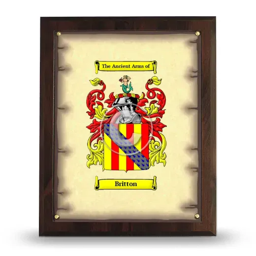 Britton Coat of Arms Plaque