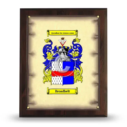 Broadbelt Coat of Arms Plaque