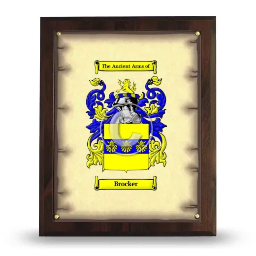 Brocker Coat of Arms Plaque