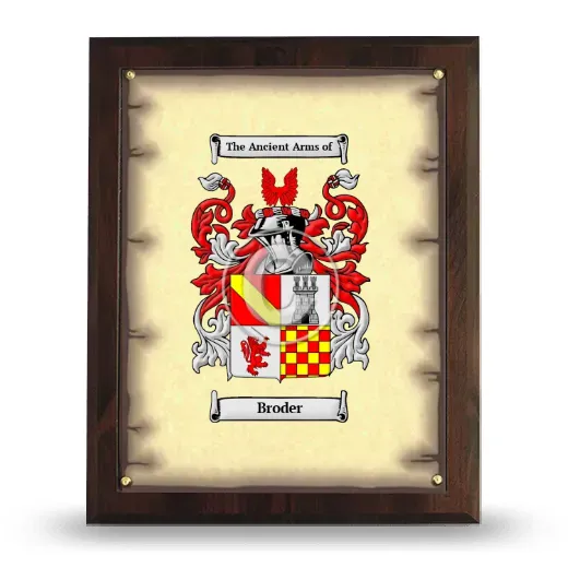 Broder Coat of Arms Plaque