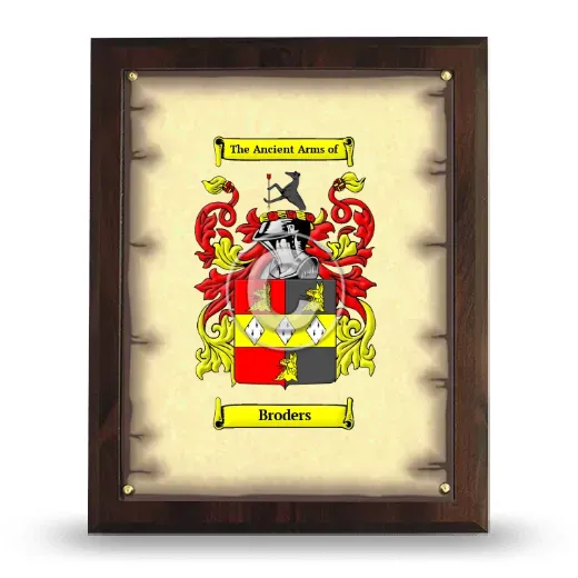 Broders Coat of Arms Plaque