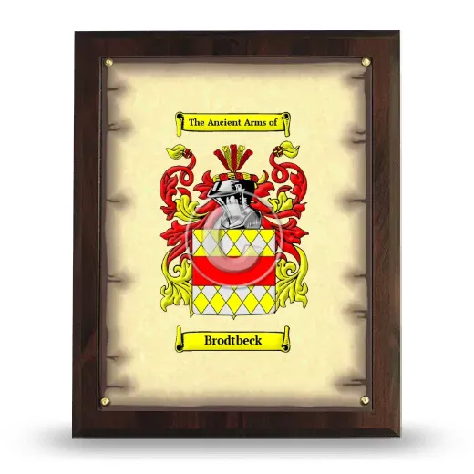 Brodtbeck Coat of Arms Plaque