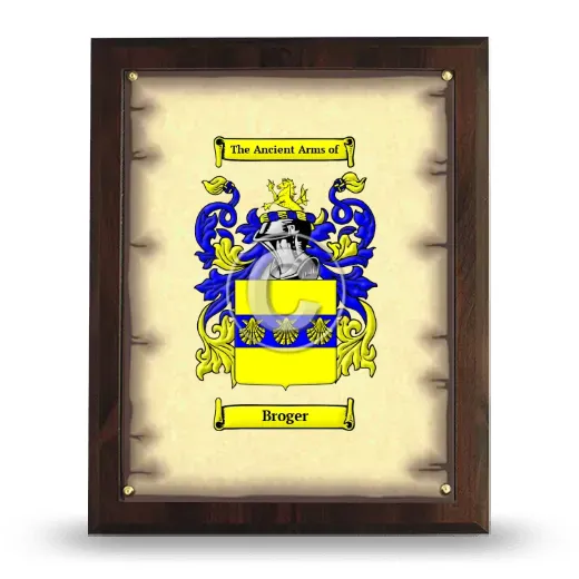 Broger Coat of Arms Plaque