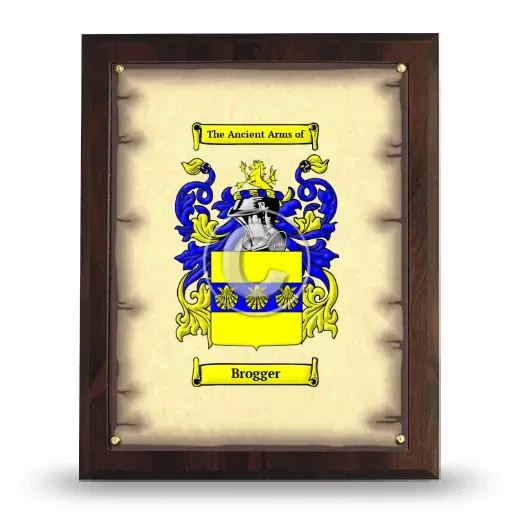 Brogger Coat of Arms Plaque