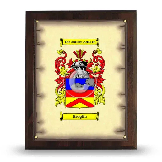 Broglia Coat of Arms Plaque