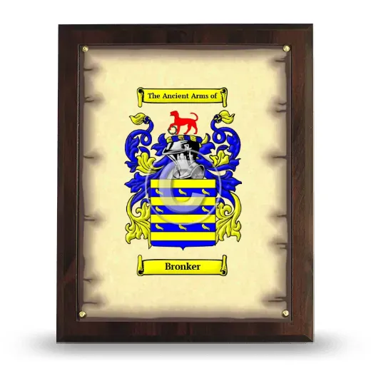 Bronker Coat of Arms Plaque