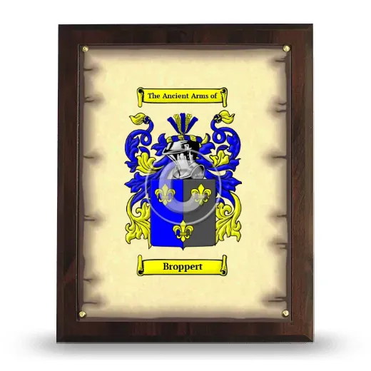 Broppert Coat of Arms Plaque