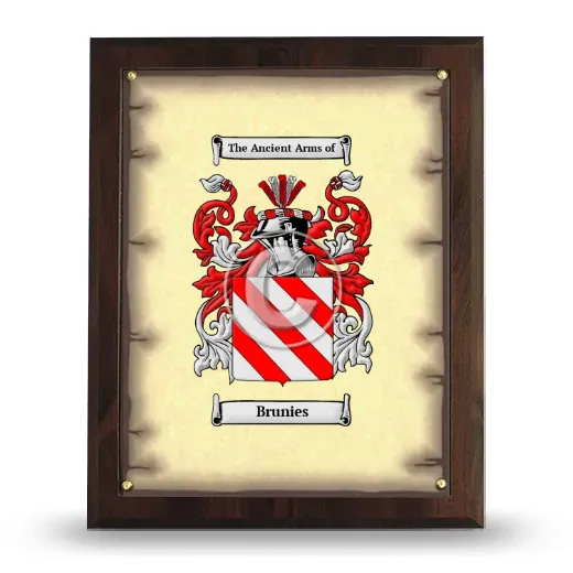 Brunies Coat of Arms Plaque