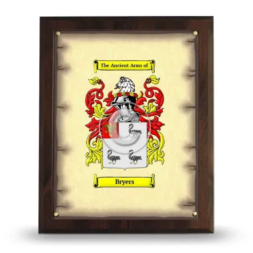 Bryers Coat of Arms Plaque