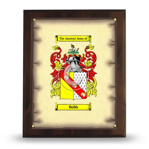 Bubb Coat of Arms Plaque