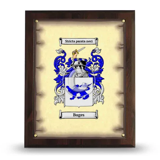 Buges Coat of Arms Plaque