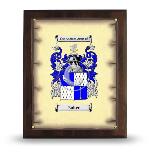Bulter Coat of Arms Plaque