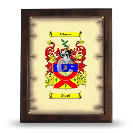 Burel Coat of Arms Plaque