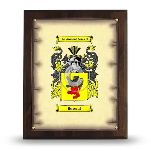 Burend Coat of Arms Plaque