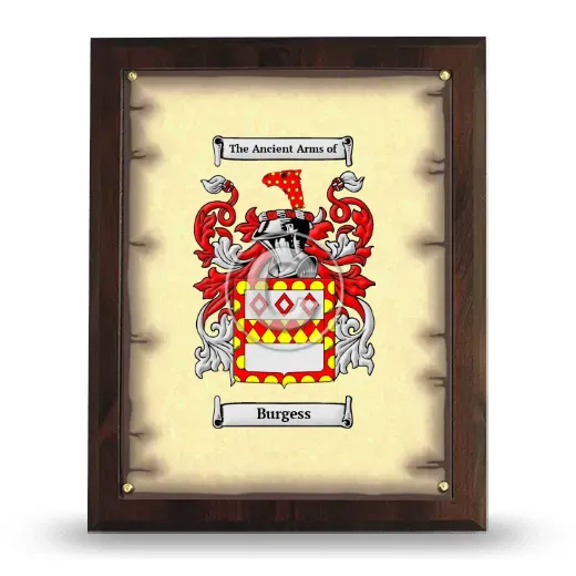 Burgess Coat of Arms Plaque