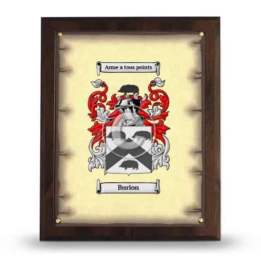 Burion Coat of Arms Plaque