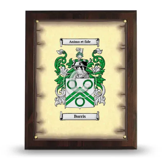 Burris Coat of Arms Plaque