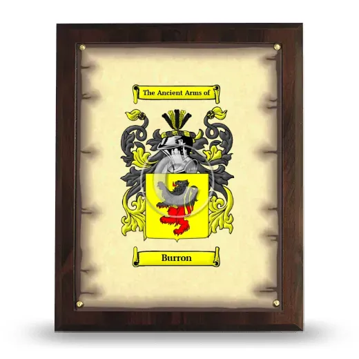 Burron Coat of Arms Plaque